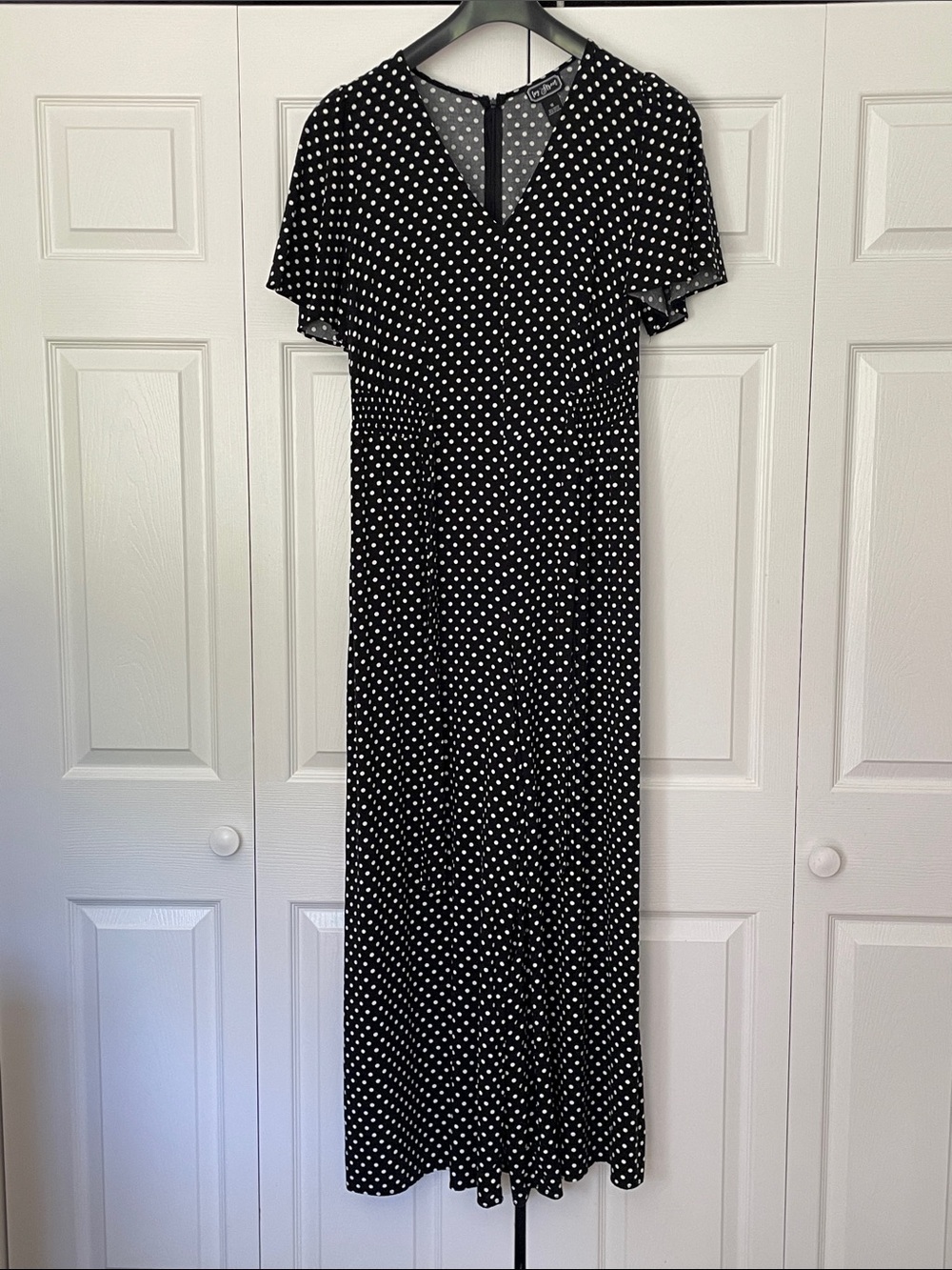 GUC Ivy Street black polka dot jumpsuit size 1X.  Black/white.